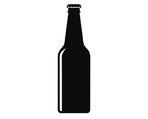 Beer bottle silhouette vector illustration isolated on white background