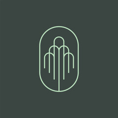 willow tree logo design illustration vector template © SUPERGHONAM
