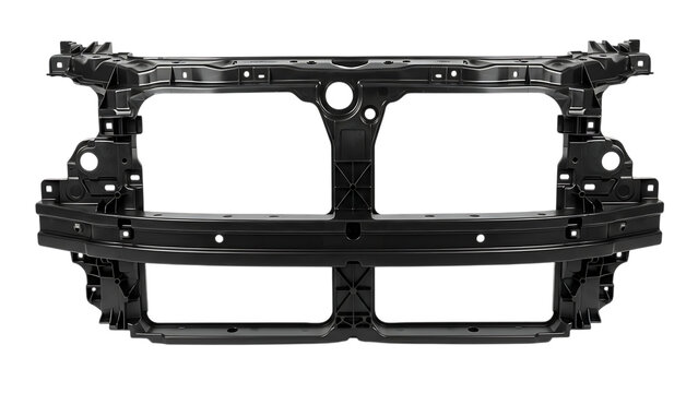 Car front bumper frame, black, cutout, PNG isolated on white or transparent background
