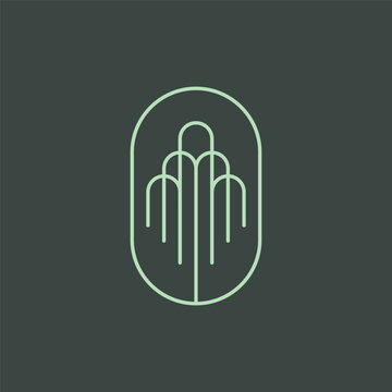 willow tree logo design illustration vector template