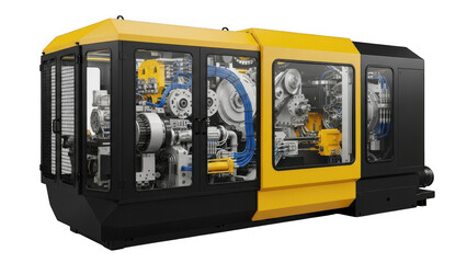 Industrial machinery equipment isolated on transparent background