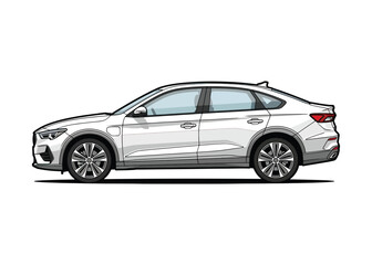 Fototapeta premium Car Outline Vector Template – Minimal Scalable Vehicle Illustration