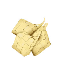steamed ketupat illustration for iedul fitri 
