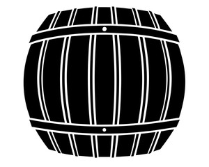 Beer barrel silhouette vector illustration isolated on white background