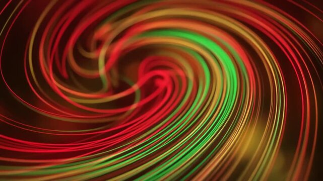 Vibrant swirling patterns of red, green, and yellow streaks in a dynamic abstract illustration from a close-up viewpoint