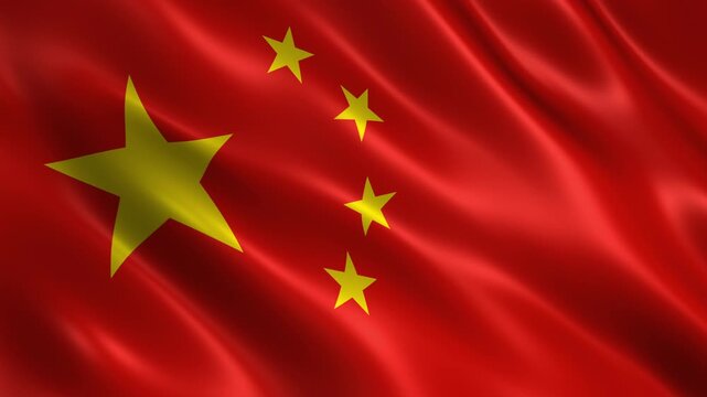 waving china national flag animation loop