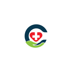 Obraz premium Modern and clean logo design for healthcare, symbolizing unity, care, and well-being with its soothing colors and linked elements