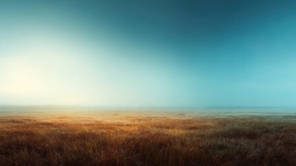 Fototapeta premium Plain horizon aftersun concept of openness and uncertainty copy space minimal freedom theme ethereal Double exposure open grassland backdrop. 