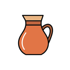 Simple illustration of a brown mortar and pestle, a tool used for grinding and crushing ingredients