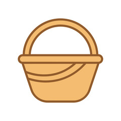 Simple illustration of a brown mortar and pestle, a tool used for grinding and crushing ingredients