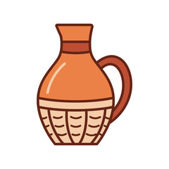 Simple illustration of a brown mortar and pestle, a tool used for grinding and crushing ingredients