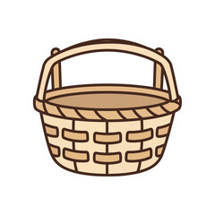 Simple illustration of a brown mortar and pestle, a tool used for grinding and crushing ingredients