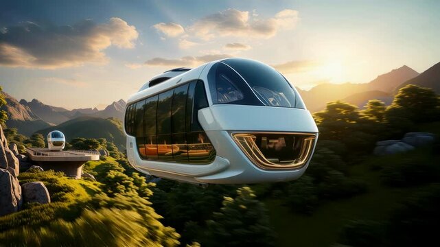 Hover car on a mag lev causeway