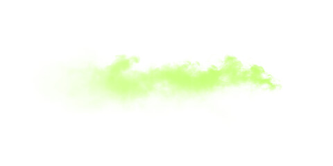 Obraz premium Dynamic vibrant green smoke cloud element isolated on black Abstract digital vapor effect toxic gas mysterious