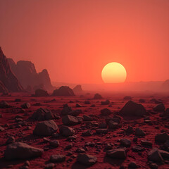 sunset in the desert