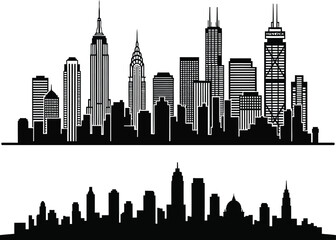 Obraz premium New york city skyline silhouette graphic design