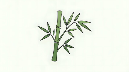 Simple Green Bamboo Illustration