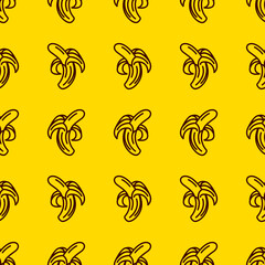 Banana Fruit Pattern Seamless Vector Template Vector