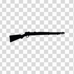 Black Silhouette Rifle Gun Side View Vector Illustration