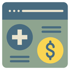 Obraz premium online website internet cyber money health flat style icon