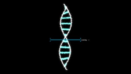 Abstract dna double helix structure , Abstract digital rotating dna molecule on futuristic background.. Concept of future biotechnology, medicine, gene therapy, development, engineering - Powered by Adobe