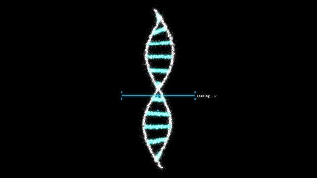 Abstract dna double helix structure , Abstract digital rotating dna molecule on futuristic background.. Concept of future biotechnology, medicine, gene therapy, development, engineering
