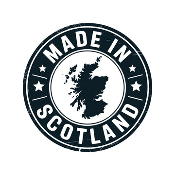vintage style stamp featuring a map of scotland and the words made in scotland