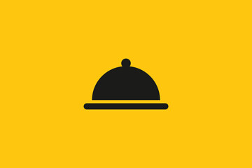 Fototapeta premium Cloche icon for food service or restaurant