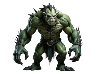 Close-up shot of a green creature with spiky protrusions on its head, suitable for fantasy or sci-fi illustrations