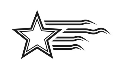 Dynamic outline star with trailing speed lines representing swift movement and energy