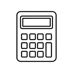 Outline calculator icon isolated on white background
