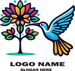 Vector bird illustration with flowers forming a decorative floral symbol of love, nature, and wings in a vintage artistic style