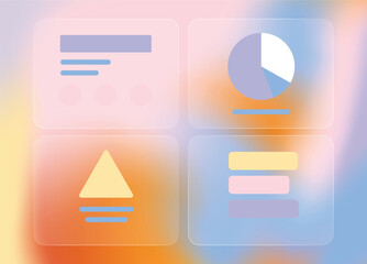 Education Dashboard UI with Glassmorphism Interface and Abstract Course Blocks