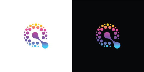 Fototapeta premium Trendy Professional Modern Letter Q Technology Logo for Professional and Creative Digital Branding
