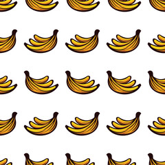 Banana Seamless Pattern Design on white background