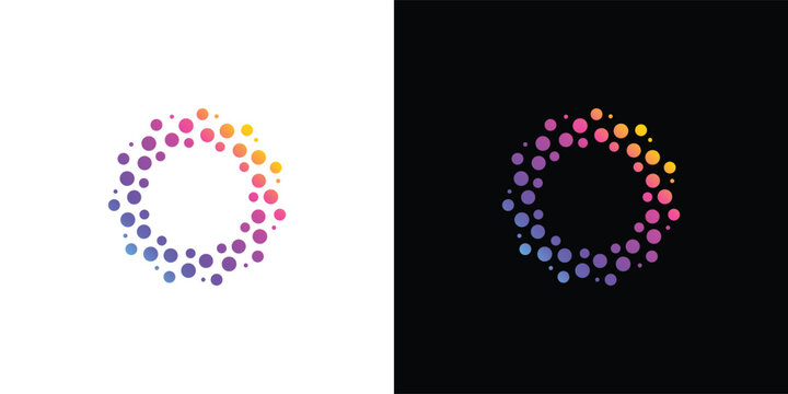 Vibrant gradient circle pattern with multicolored bubbles