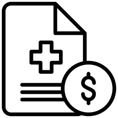 Obraz premium document paper report money health simple line icon