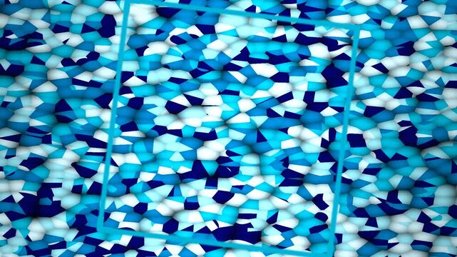 Exploring a Colorful Patterned Mesh Surface in Bright Blues and Turquoise