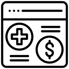 Fototapeta premium online website internet cyber money health simple line icon