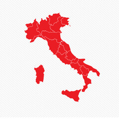 Italy Regional Map Collection - Colorful, Grayscale, and Silhouette Vector Set