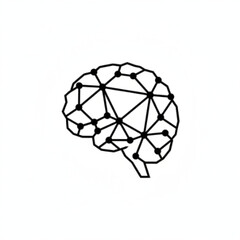 Abstract Neural Network Icon Representing the Human Brain