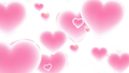 Valentine Floating soft pink glowing hearts background with dreamy bokeh and romantic atmospheric lighting