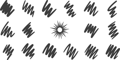 Obraz premium A collection of 24 abstract black line art designs on a white background