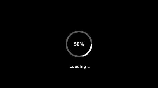 Minimalist Loading Screen with Progress Bar and Circular Animation, Modern User Interface Design Concept. UI/UX Elements Circle loading bar icon animation. 4k rendering video animation.