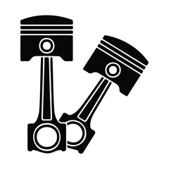 Piston Icon of Single Internal Combustion Engine Component Vector Silhouette