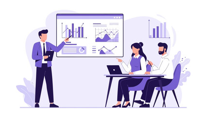 Fototapeta premium Business meeting: presentation of financial charts and data analysis