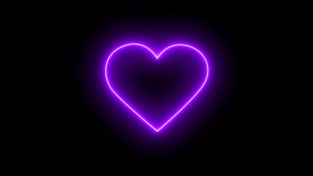  Glowing neon love Signal icon animation, Valentine's Day indicate love heart animation isolated on background....
