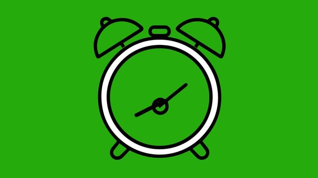 Black and White Alarm Clock Icon Design