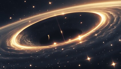 Swirling galaxy with central black hole
