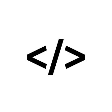 A black code tag icon representing programming and web development.